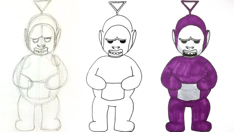 How to Draw Tinky Winky (Slendytubbies 3) - Easy for Kids!