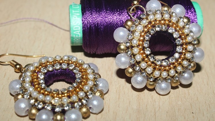 How to Make Designer Silk Thread Jhumkas at home || silk thread jewellery making tutorial #6
