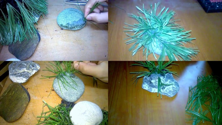 HOW TO MAKE DIY FISHTANK DECORATION WITH ROCKS AND PLASTIC PLANTS