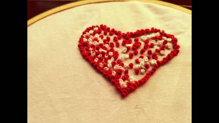 How to make hand embroidery heart shape design