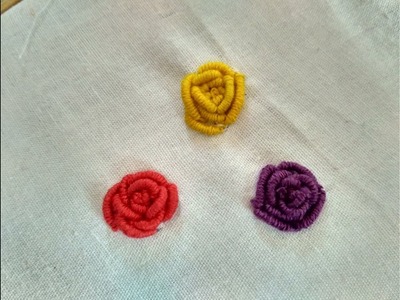 How to make hand embroidery - bullion knot flower design
