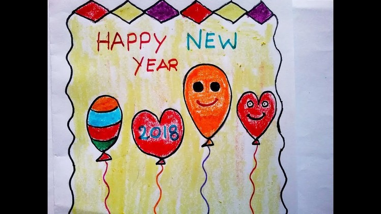 How to make Happy New Year card,DIY greeting cards making ideas,Greeting card made out paper,easy di