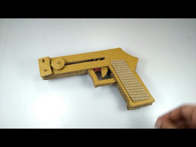 How to make Pistol Toy GUN from cardboard DIY that Shoots Bullets at Home