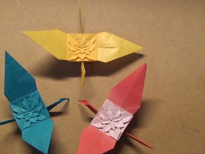 Hydrangea origami crane　あじさい鶴