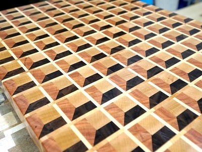 Making 3D end grain cutting board #15