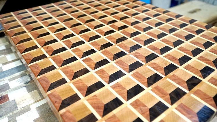 Making 3D end grain cutting board #15