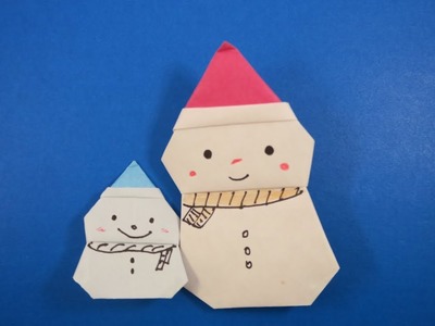 Origami Snowman 雪人摺紙