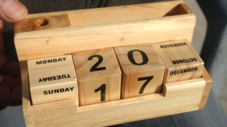 RM Wooden Calendar With Pen Paper Mobile Stand New Year Gift , Rameshwaram Marble
