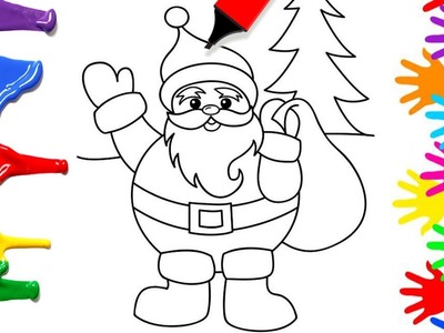 Simple Christmas Coloring Pages For Kids | How To Draw Santa Clause Easy | Learn Art
