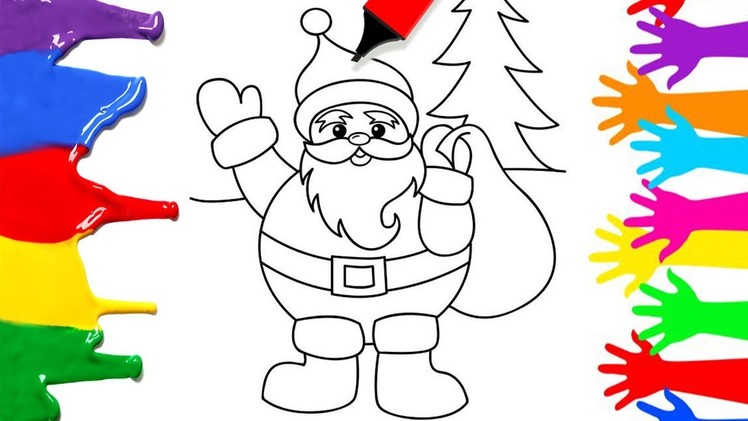 Simple Christmas Coloring Pages For Kids | How To Draw Santa Clause Easy | Learn Art
