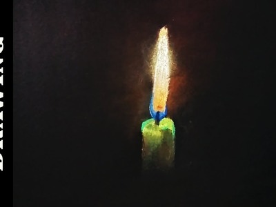 Soft pastel drawing of candle for beginners - Easy Tutorial