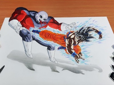 SPECIAL 500K! - Drawing Goku Vs Jiren! | Semi 3D Illusion