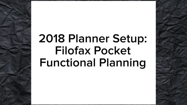 2018 Planner Setup: Pocket Filofax