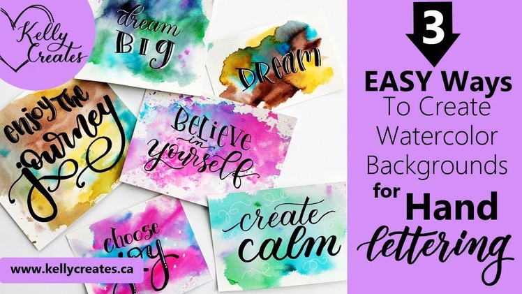 3 Easy Watercolor Backgrounds for Hand Lettering & More