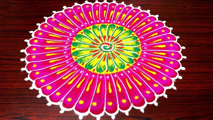 Best and beautiful rangoli designs - simple and easy kolam designs - big colourful rangoli