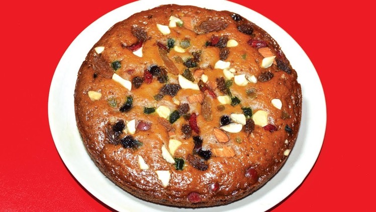 Christmas Cake Recipe - Fruit Cake Recipe In Pressure Cooker Without Egg Without Oven - Plum Cake