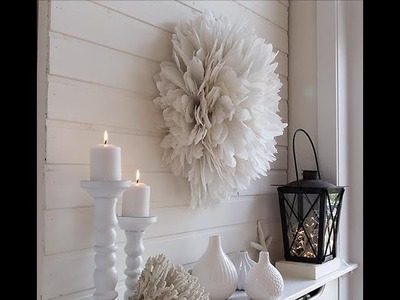 DIY Dollar Tree Winter Wall Feather Accent Piece