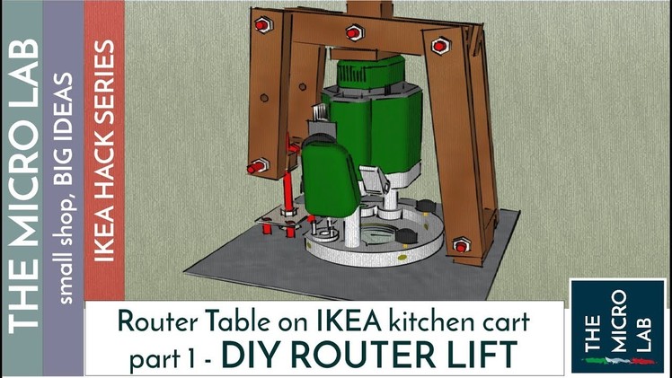DIY - EASY AND CHEAP ROUTER LIFT MECHANISM! (on Ikea kitchen cart. ) part 1