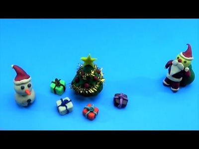 DIY How to Make Santa Clause and Snowman with Play Doh