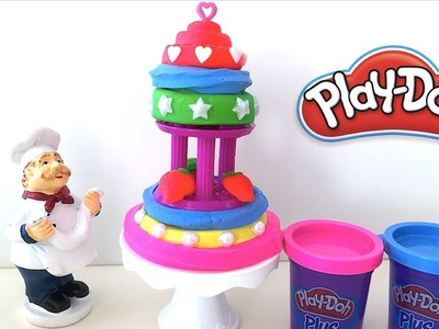 DIY Play-Doh Learn Make 2 Tiered Cake Cooking Time Toy Soda
