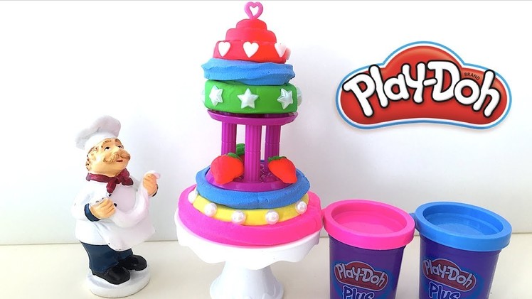 DIY Play-Doh Learn Make 2 Tiered Cake Cooking Time Toy Soda