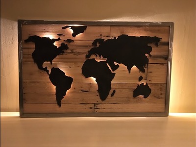 DIY Reclaimed Pallet Wood LED Map - Part 2