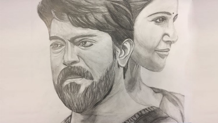 Drawing Rangasthalam (Ram Charan and Samantha (chaisam)) Realistic Sketch|| BACKPOCKET