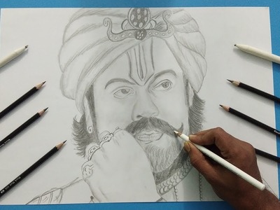 Drawing syera narasimha reddy Megastar (Chiranjeevi) real sketch || BACKPOCKET