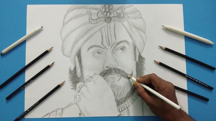 Drawing syera narasimha reddy Megastar (Chiranjeevi) real sketch || BACKPOCKET