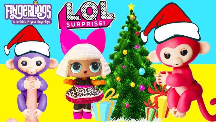 Fingerlings Find LOL Surprise Christmas Toys with Fingerlings Boris and Zoe | Ellie Sparkles pt 2