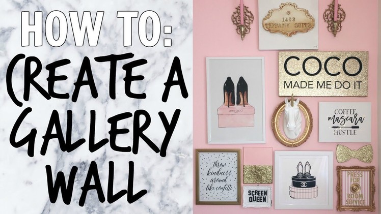 HOW TO: CREATE A GALLERY WALL ♡ Girly Pink & Gold ♡ Studio & Office Makeover Series ♡ EP. 7