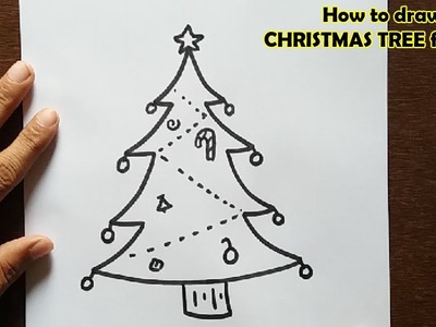 How to draw CHRISTMAS TREE for kids