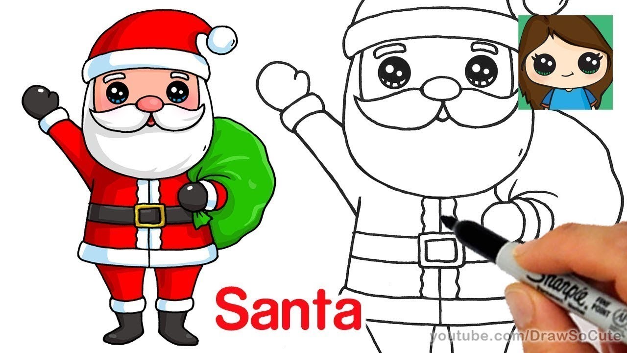How to draw santa clauschristmas drawingsDraw Cute Art