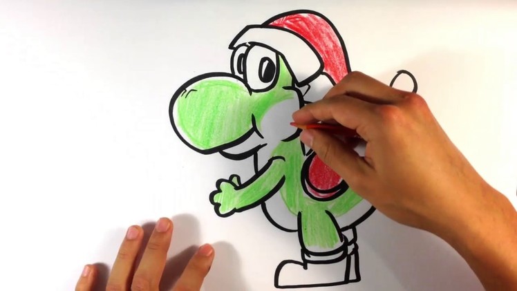 How to Draw Yoshi - Christmas Drawings