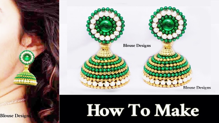 How to make designer silk thread bridal jhumka earrings at home Easy Tutorial jhumkas