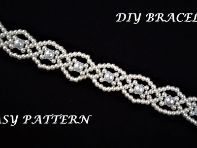 How to make lace beaded bracelet. Easy pattern