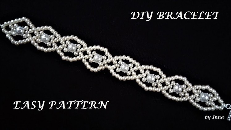 How to make lace beaded bracelet. Easy pattern