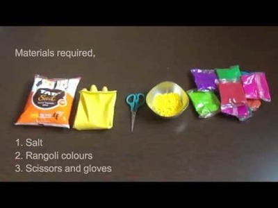 How to make rangoli colours at home||DIY rangoli colours using salt||rangoli by niha