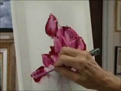 How to Paint a Pink Rose with Pallet Knife