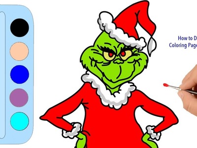 How to Speed Draw and Color the Grinch Who Stole Christmas | Fun Speed Coloring Animation Activity