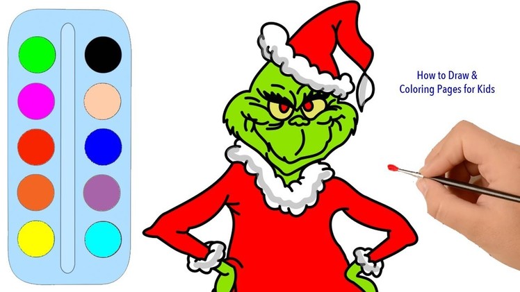 How to Speed Draw and Color the Grinch Who Stole Christmas | Fun Speed Coloring Animation Activity
