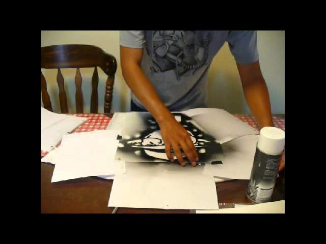 Juvenal Hernandez, Expert Village - How to spray paint a stencil onto a shirt.