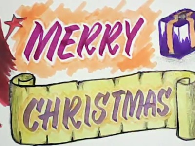 Merry Christmas greetings | How to draw Christmas greetings | easy art