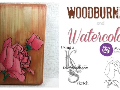 My first wood burning, or Pyrography, & Prima Marketing confections  - Watercolor Wednesday