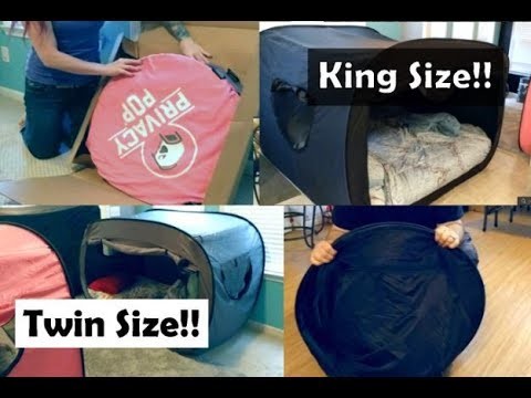Privacy Pop King Size.Twin Size Bed Tent Review!! Bonus: Getting it back in the bag!!