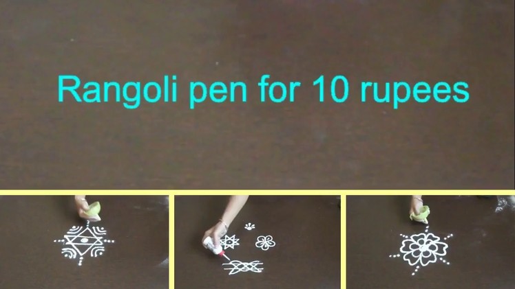 Rangoli pen for 10rs diy||best out of waste||homemade rangoli pen