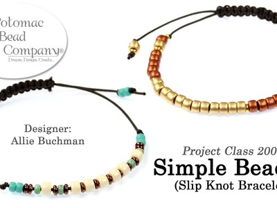 Simple Beaded Slip Knot Bracelet