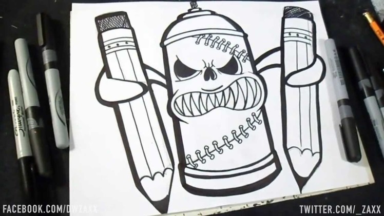Speed Drawing: Lata de Spray (Graffiti) ZaXx