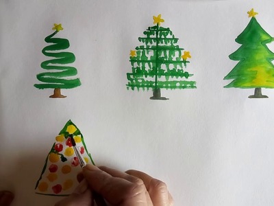 Top 5 Best Christmas Tree Painting Ideas | Watercolour Basics For Beginners