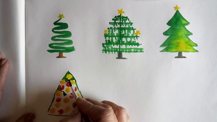 Top 5 Best Christmas Tree Painting Ideas | Watercolour Basics For Beginners